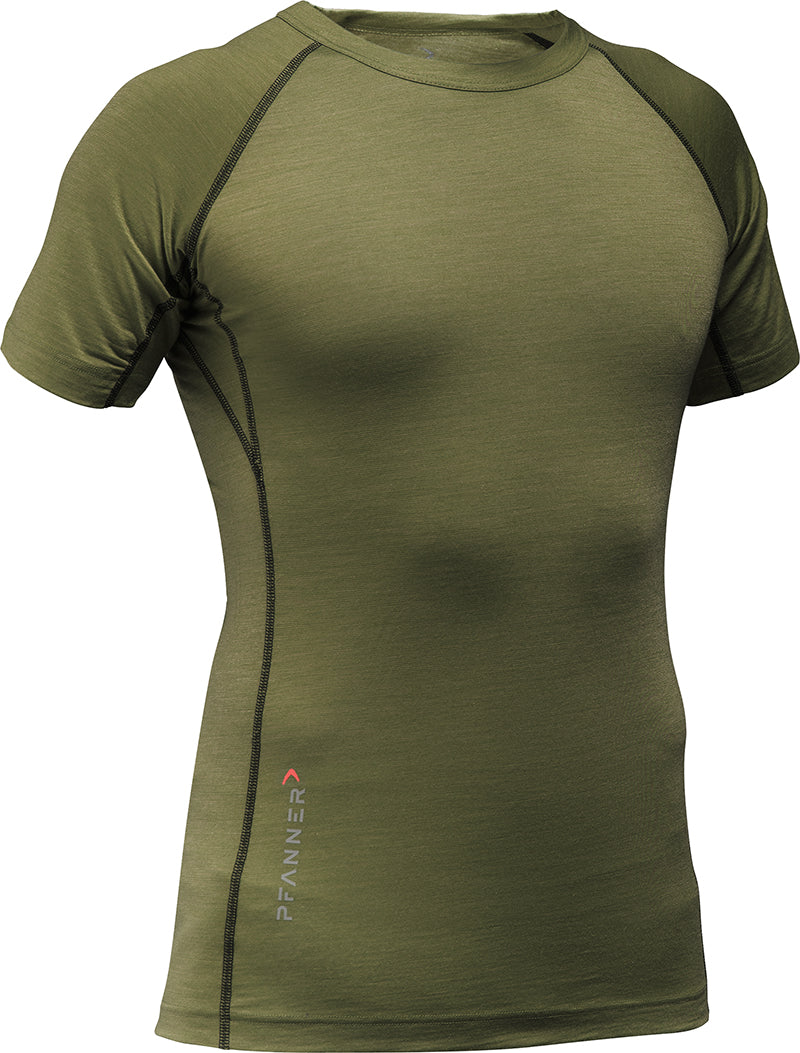 Pfanner Merino Tencel Shirt kurzarm – Funktionsshirt in Schwarz, atmungsaktiv und geruchshemmend