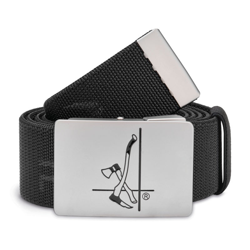 Stretch-Gürtel mit Holzer Logo – Schwarz