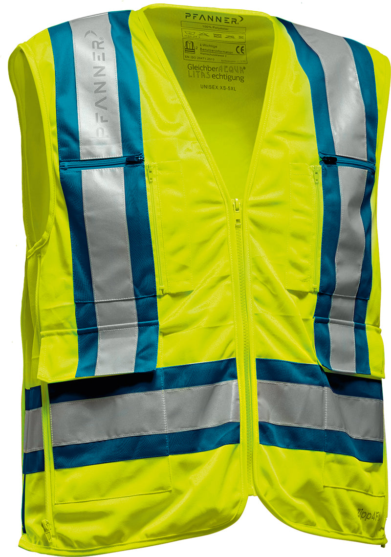 Zipp4Fit® Warnweste EN 20471 – Neongelb - blau