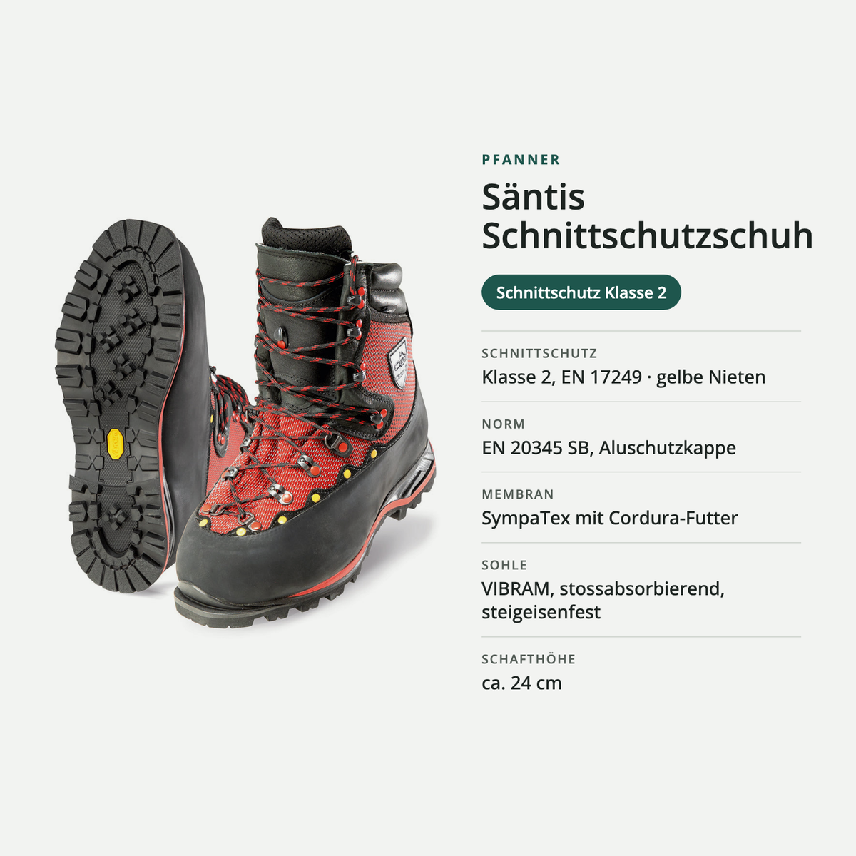 Säntis Schnittschutzschuh: Eigenschaften im Überblick